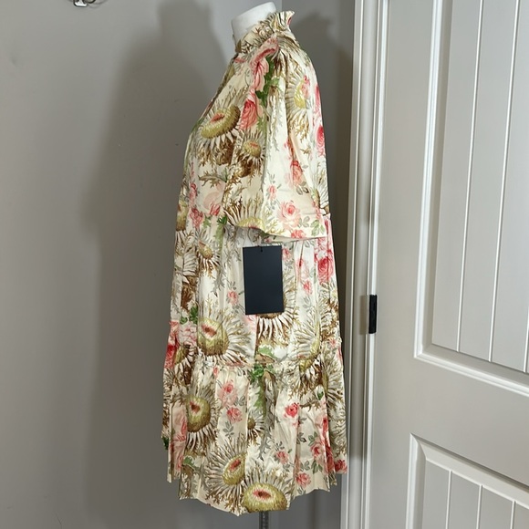 Tuckernuck Crawford Mini Dress Sun Faded Floral V neck Flutter Sleeve XL NEW - Picture 6 of 15